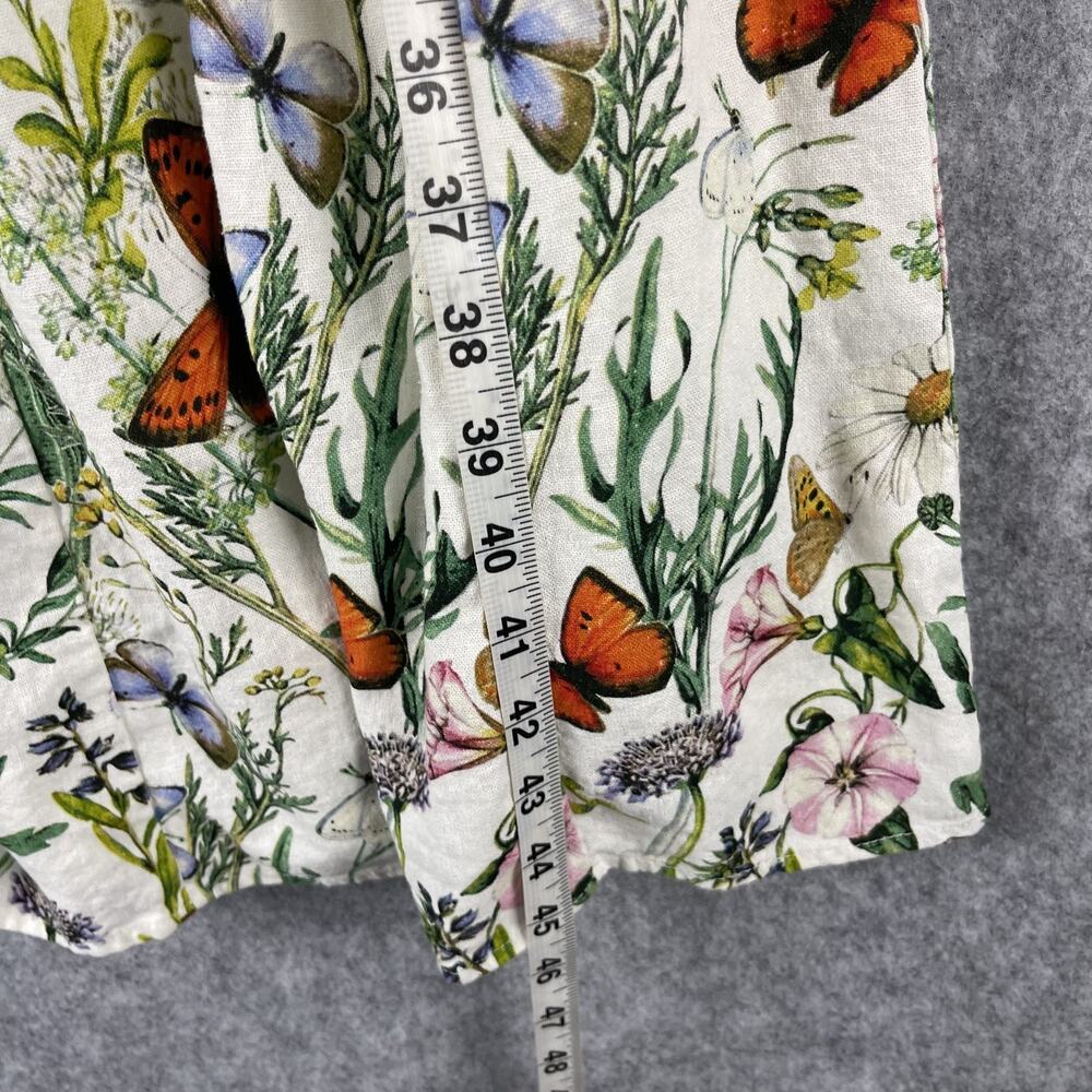 Avec Les Filles Botanical Dress Womens 6 Butterfly Floral Linen Blend Fit Flare - Picture 8 of 15
